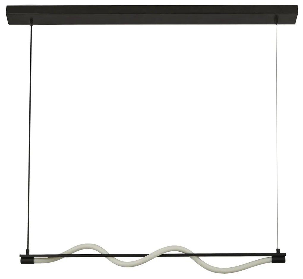 Lampadario Moderno Serpente Acciaio Bianco Policarbonato Nero Led 15W 2700K