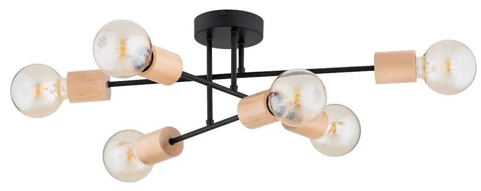 Lampadario a plafone LA-STENA 6xE27/15W/230V beige/nero