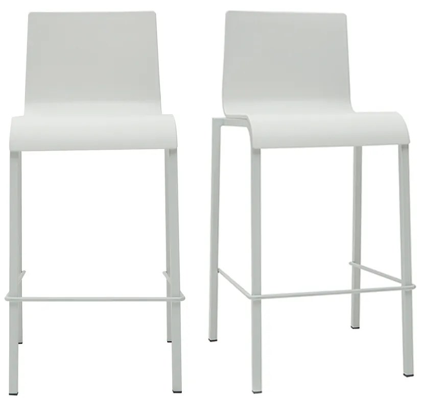 Sgabelli da bar di design impilabili bianchi H65 cm (set di 2) KUPA