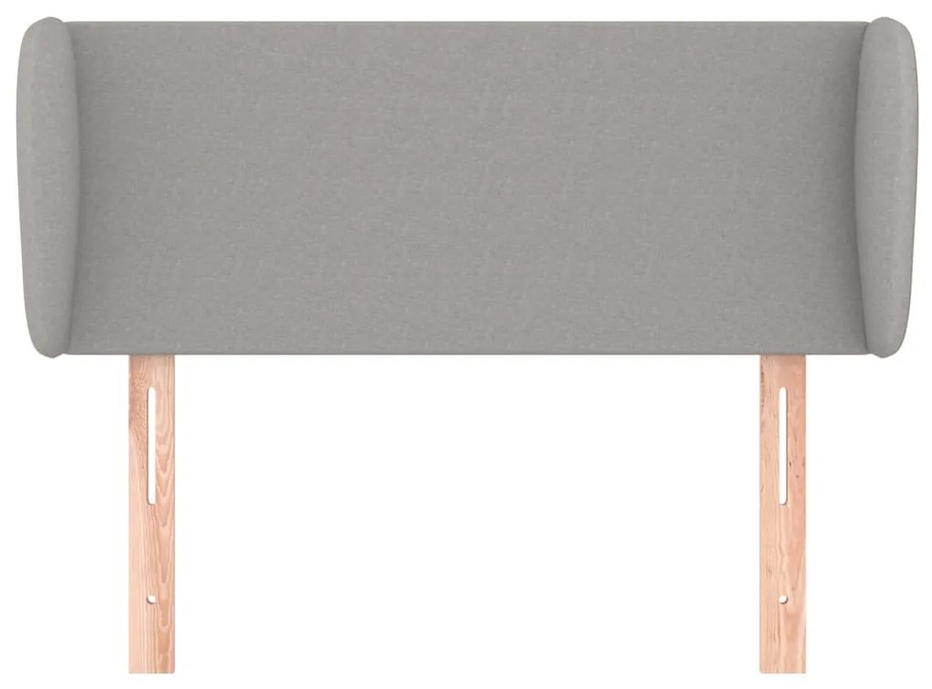 Testiera ad orecchio grigio chiaro 103x23x78/88 cm in tessuto