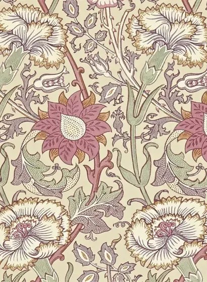 Morris & Co Carta da parati Pink & Rose - Manilla/ Wine