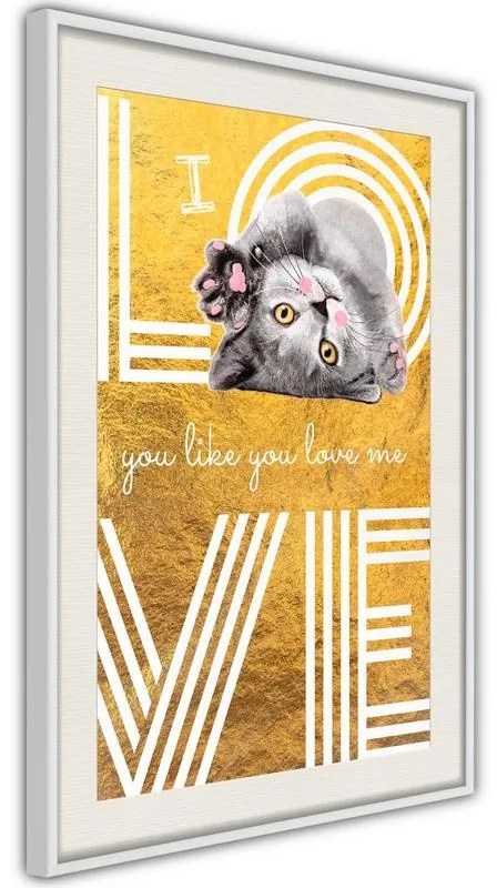 Poster  Cat Love  Cornice Quadri Cornice nera con pass-partout, Larghezza x Altezza Home decor 30x45