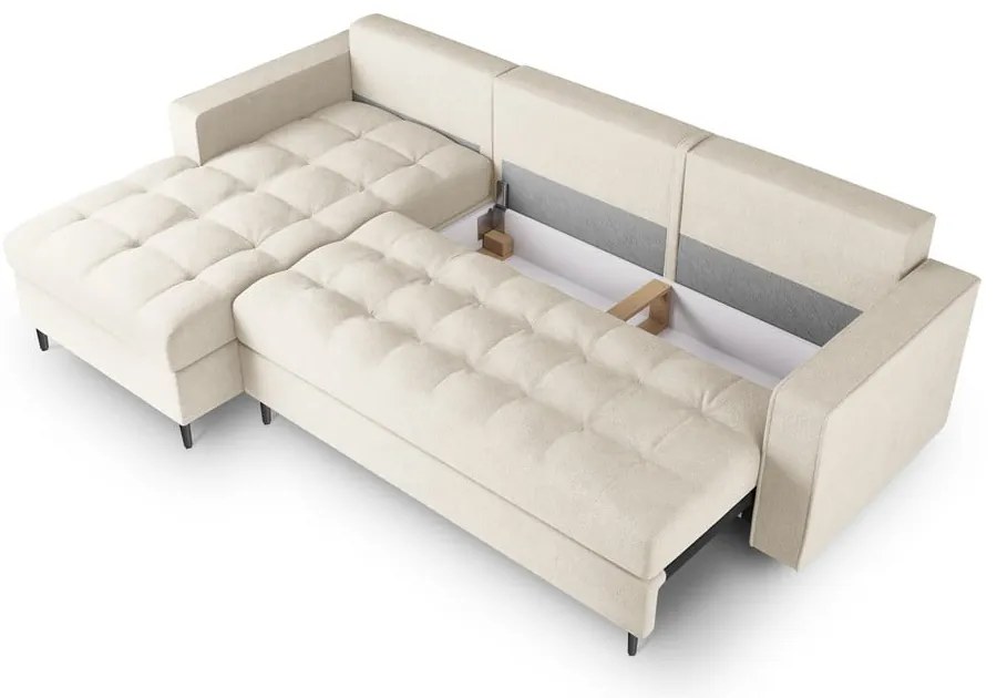 Divano letto beige chiaro Santo, angolo sinistro - Milo Casa
