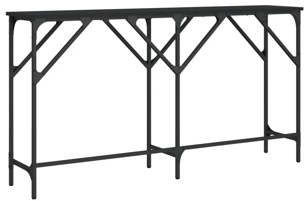 Tavolino Consolle Nero 140x29x75 cm in Legno Multistrato