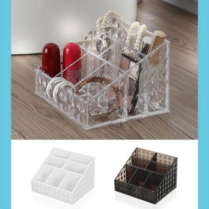 Porta trucchi organizer in plastica trasparente con 7 scomparti