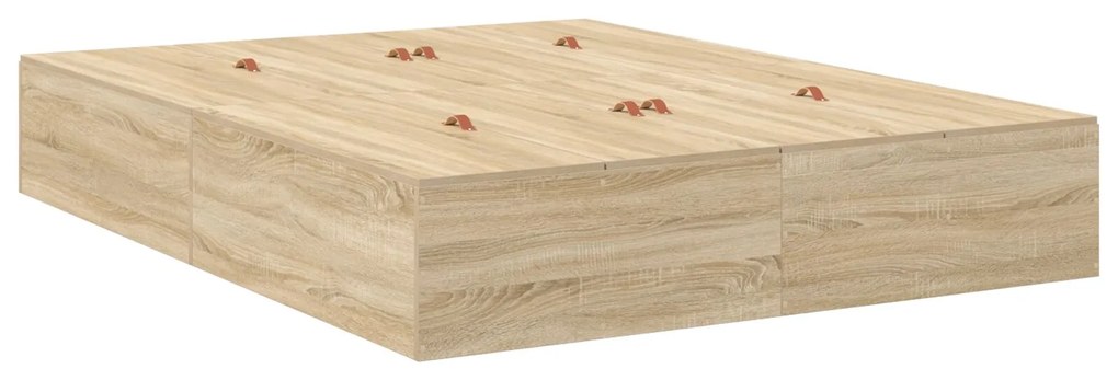 Struttura letto rovere di sonoma legno ingegnerizzato matrimoniale