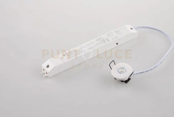 Incasso led help bianco in policarbonato 1,2w 130lm 4000k batteria ...
