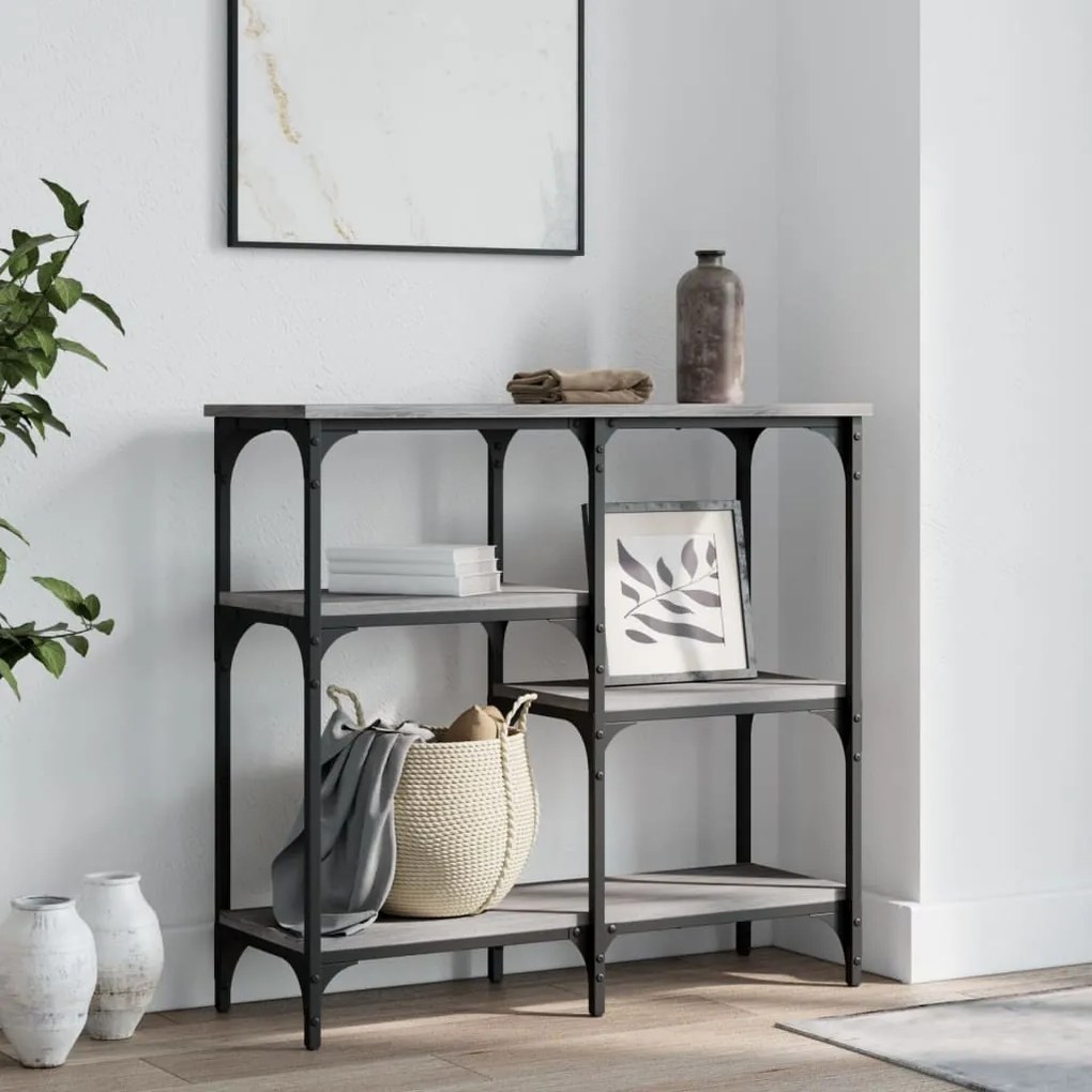 Tavolo consolle grigio sonoma 80x29x75 cm in legno multistrato