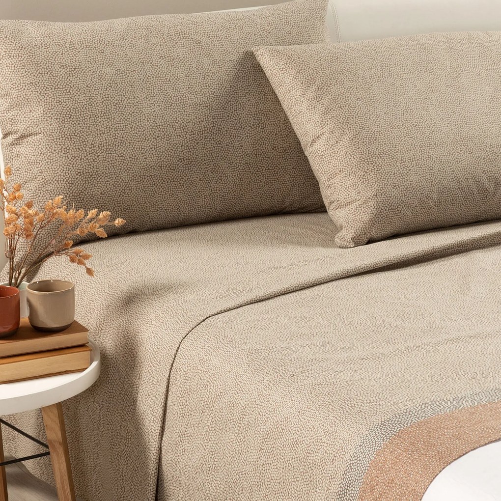 Completo Lenzuola Matrimoniale Tortora British Caleffi home,