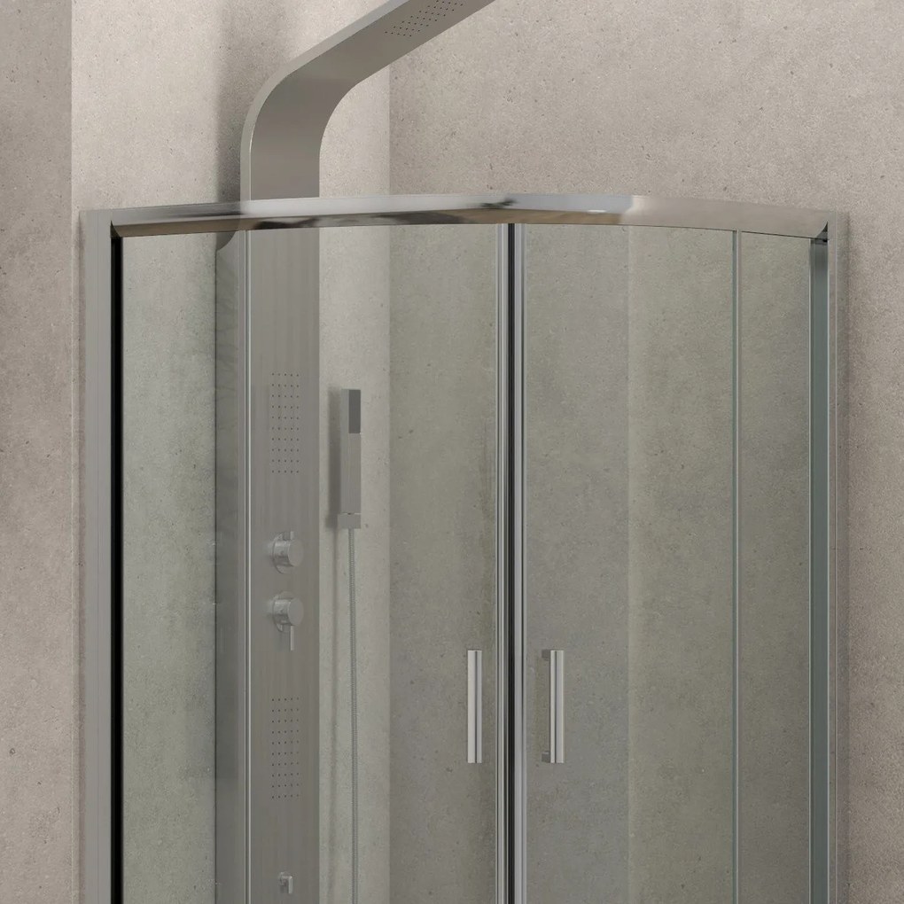 Box doccia basso 90x90cm semicircolare altezza 170cm | K400 - KAMALU