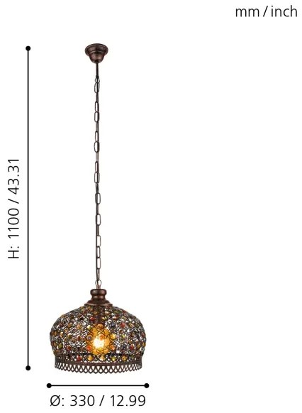 Eglo 49764 - Lampada a sospensione JADIDA 1xE27/60W
