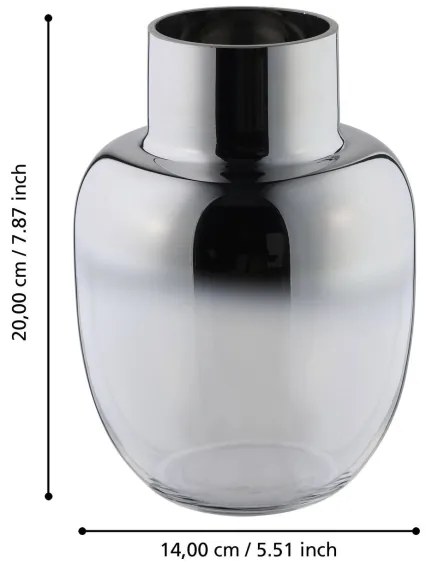 Eglo 421236 - Vaso di vetro SIRANANA 20x14 cm argento