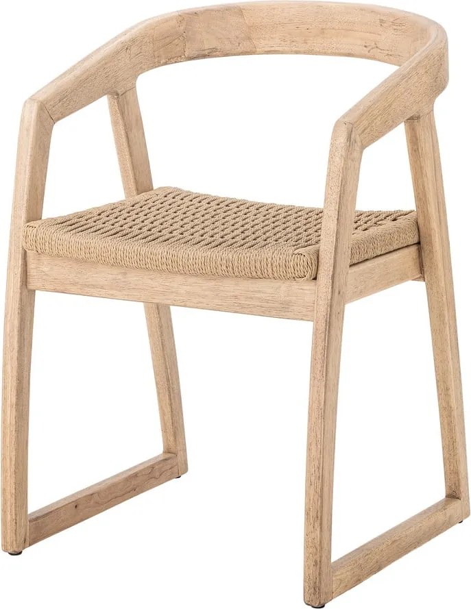 Sedia da pranzo di colore naturale in legno di cauciù massiccio Serrone – Bloomingville