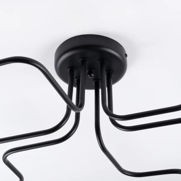 Sollux SL.1447 - Lampadario a plafone VECTOR 6xE27/15W/230V nero