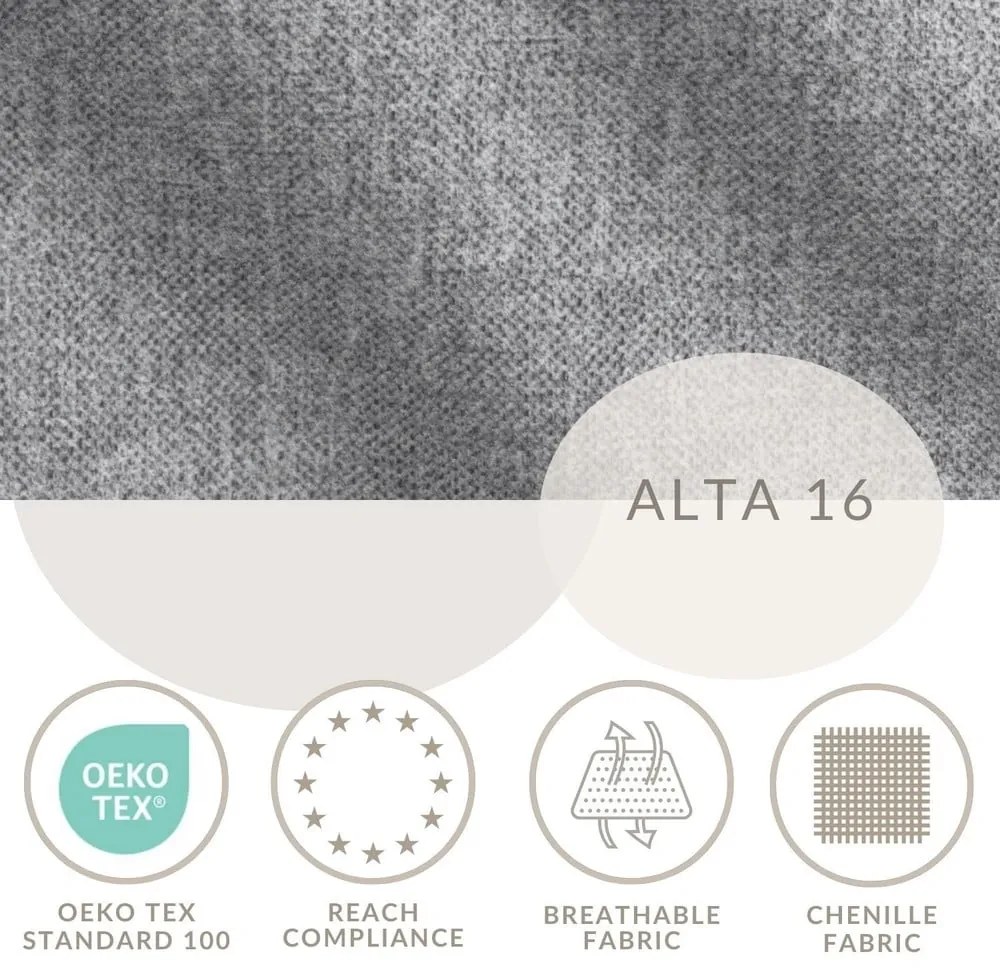 Letto matrimoniale imbottito grigio con contenitore con rete inclusa 200x200 cm Lounge L – Maison de Rêve