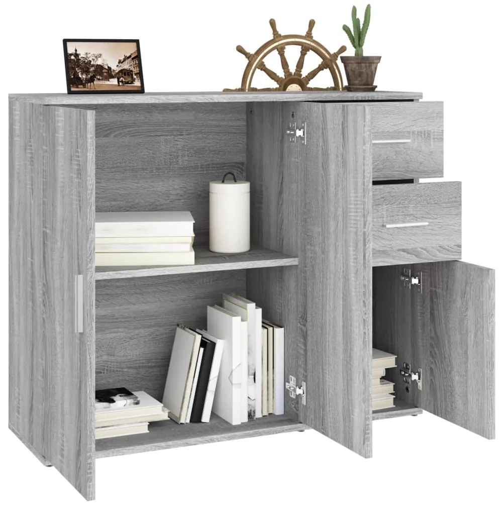 Credenza grigio sonoma 91x29,5x75 cm in legno multistrato