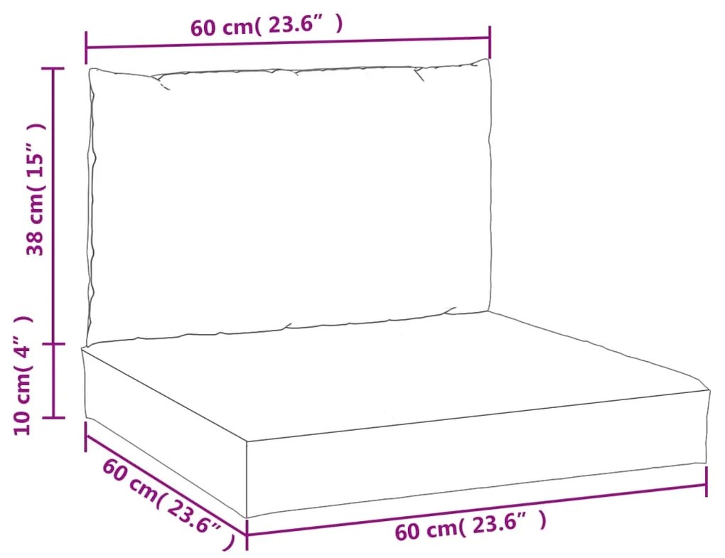 Cuscini per Pallet 2 pz Motivo a Quadri Nero in Tessuto Oxford