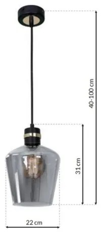 Lampadario su fune RICHMOND 1xE27/60W/230V
