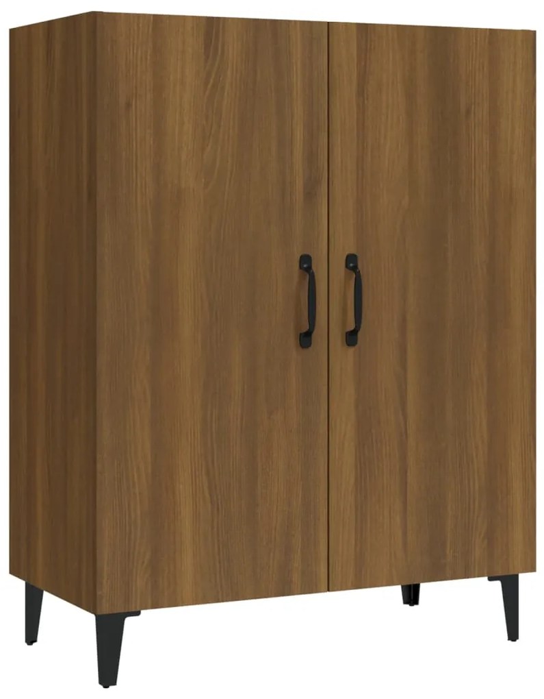 Credenza rovere marrone 70x34x90 cm in legno multistrato