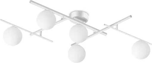 Atlas plafoniera 5 luci attacco g9 colore bianco in metallo e diffu...
