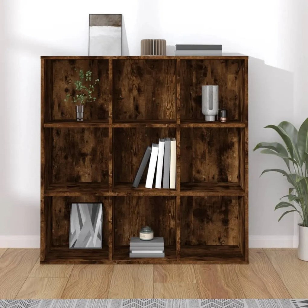 Libreria rovere fumo 98x30x98 cm