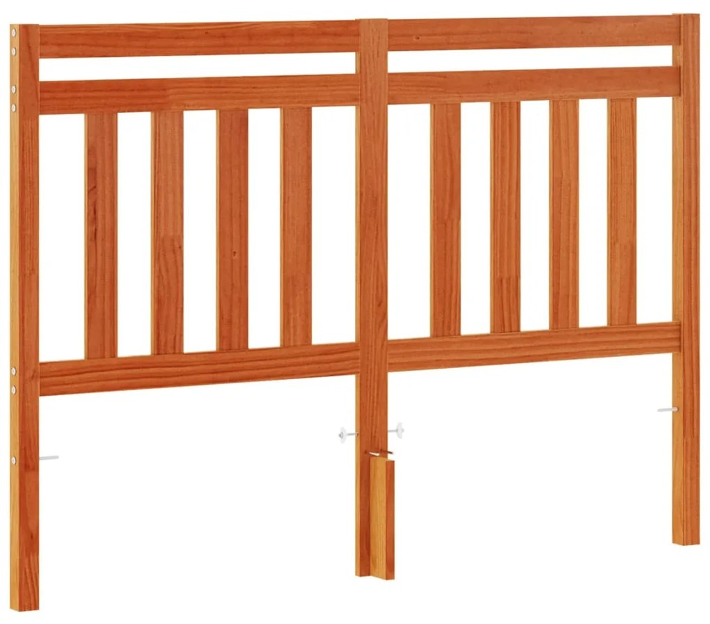 Testiera marrone cera 135 cm in legno massello di pino