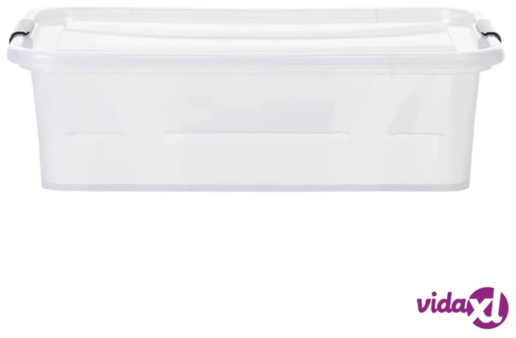 vidaXL Scatole Trasparenti Portaoggetti con Coperchio 2 pz da 21 L