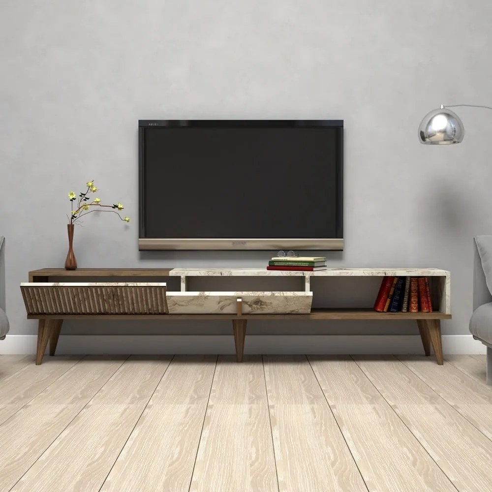 Mobile TV colore naturale in marmo 180x40 cm Milan - Kalune Design