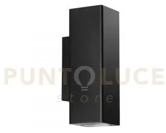 Applique a parete duduk quadrata nera 2 luci attacco gu10 mini 7x5x...