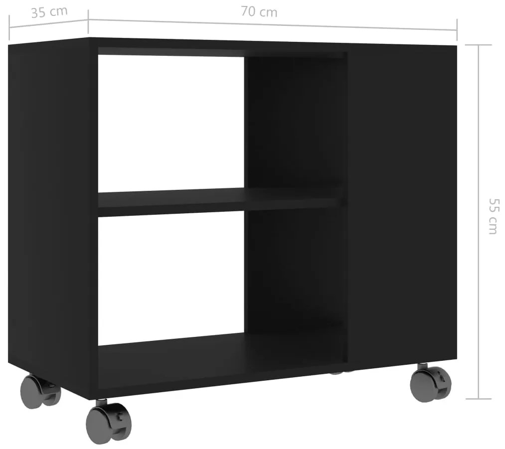 Tavolino da Salotto Nero 70x35x55 cm in Legno Multistrato