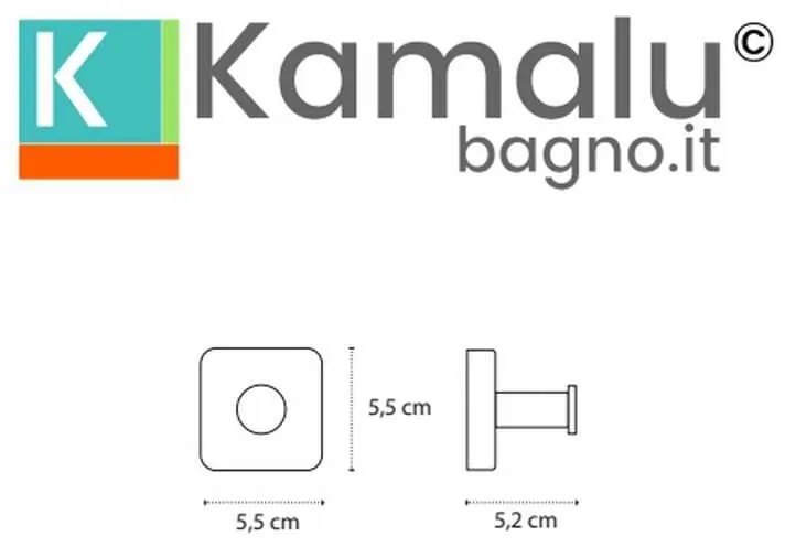 Kamalu - appendiabiti bagno singolo in acciaio inox finitura bianca opaca | clode-b