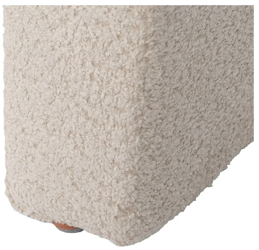 Sgabello in tessuto bouclé beige Suave - Ixia