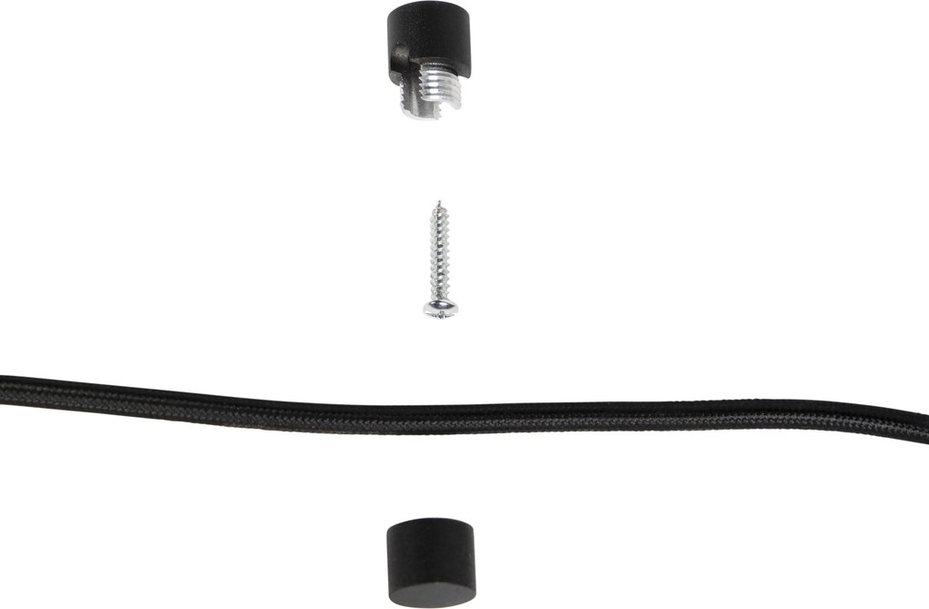 Lampada a sospensione Nera con spina e paralume marrone con interno bianco 31,5 cm - Cavalux