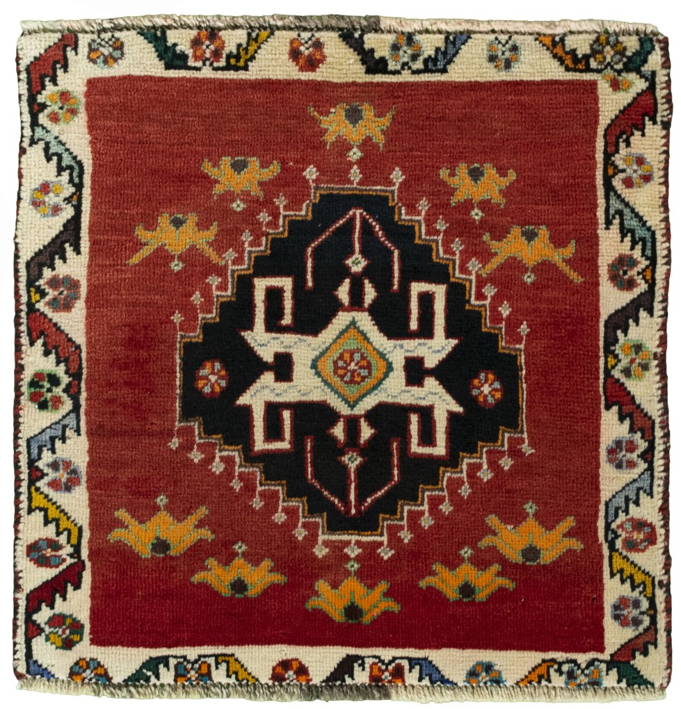 Shiraz Tappeto 60 x 60 Rosso (Iran) Annodato A Mano
