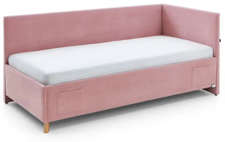Letto da bambini con sponde rosa imbottito con contenitore con rete inclusa 140x200 cm Cool – Meise Möbel