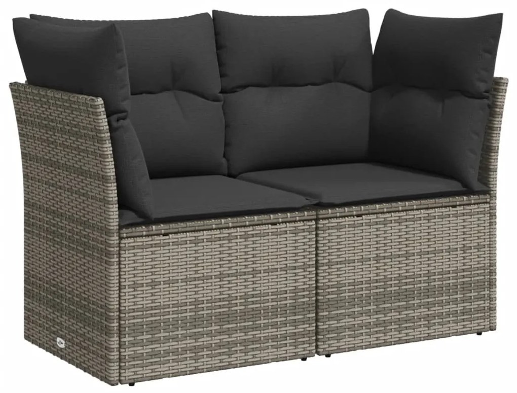 Set divano da giardino 6 pz con cuscini grigio in polyrattan