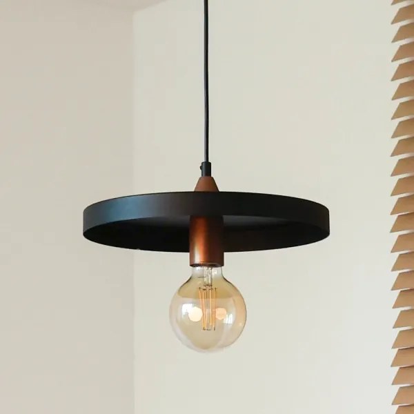 Duolla - Lampada a sospensione con cavo IRONLINE 1xE27/15W/230V Ø 30 cm nero/rame