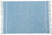 Tappeto moderno Ontario, stile kilim, 100% cotone, blu, 230x160cm