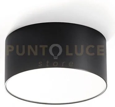 Gpl243c- plafoniera nera a led in alluminio 3000k 1280lm 16w d.14cm
