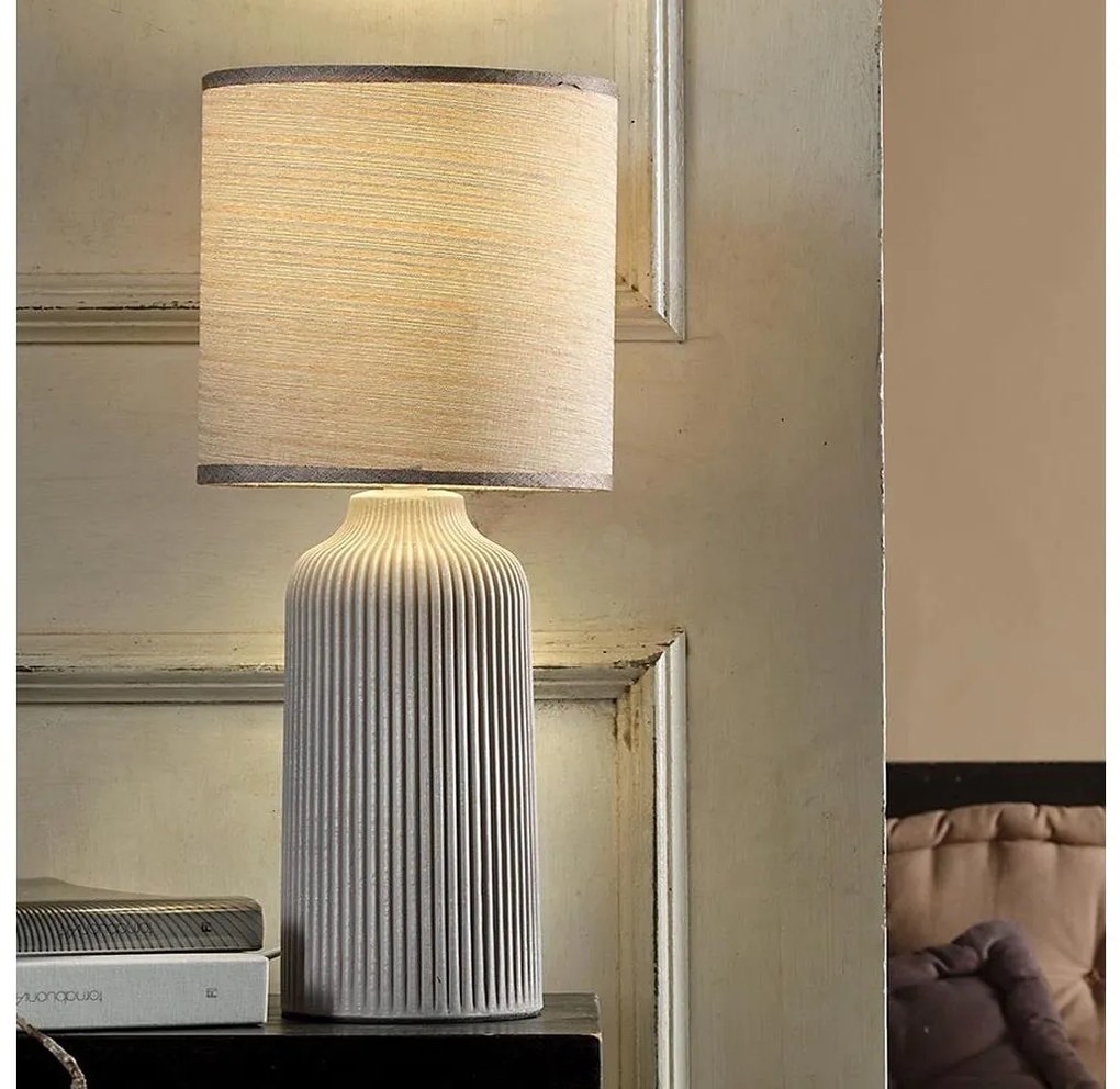 ONLI - Lampada da tavolo SHELLY 1xE27/22W/230V grigio 45 cm