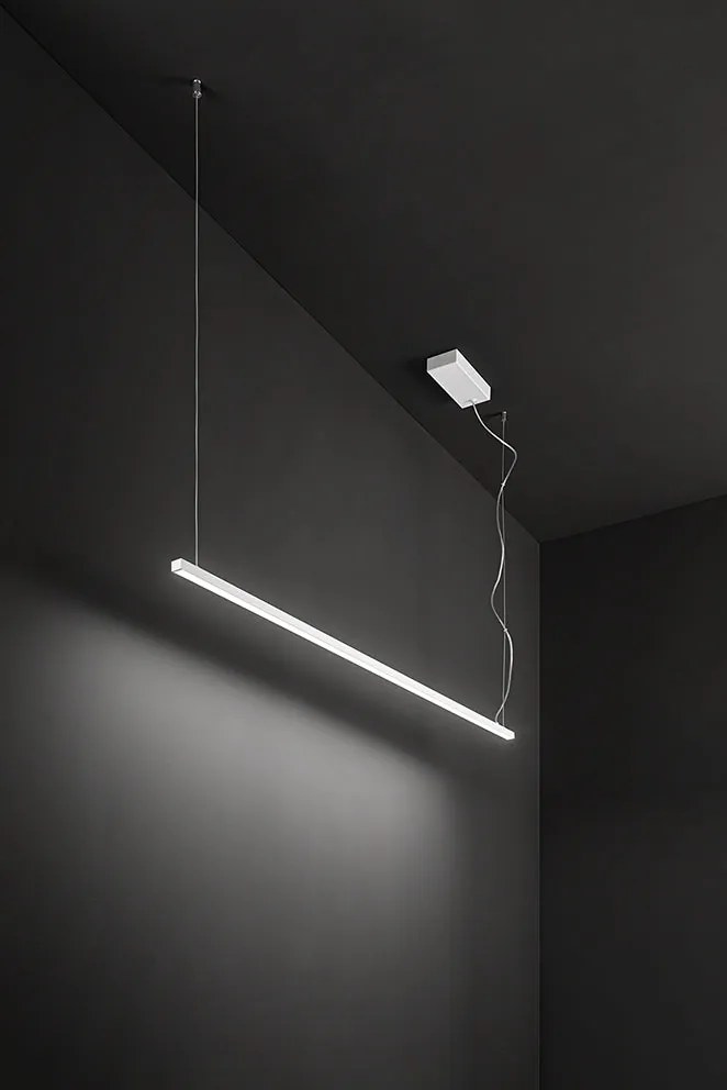 Perenz Link – sospensione lineare LED (bianco opaco / nero opaco / marrone metallizzato)
