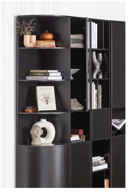 Libreria modulare in legno di pino nero 40x210 cm Finca - WOOOD