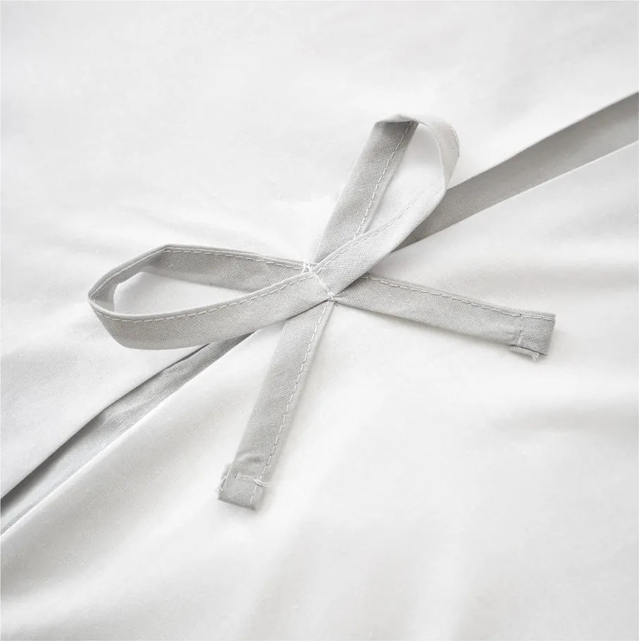 Set copripiumino e federa bianco e grigio per letto matrimoniale e per letto esteso 230x220 cm Milo Bow – Catherine Lansfield