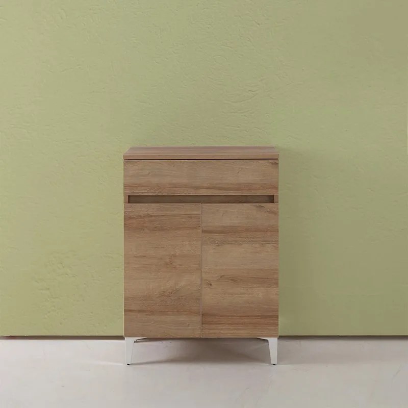 Base a terra Revital, due ante e un cassetto,  L60 XH83,5 cm, rovere