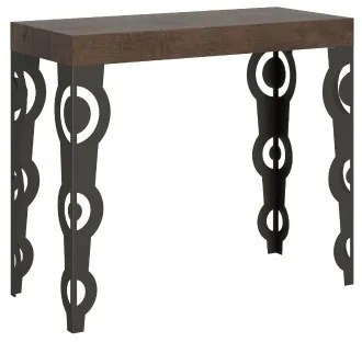 Consolle 90x40 cm Allungabile Fino a 3 metri da 14 posti Karamay Noce