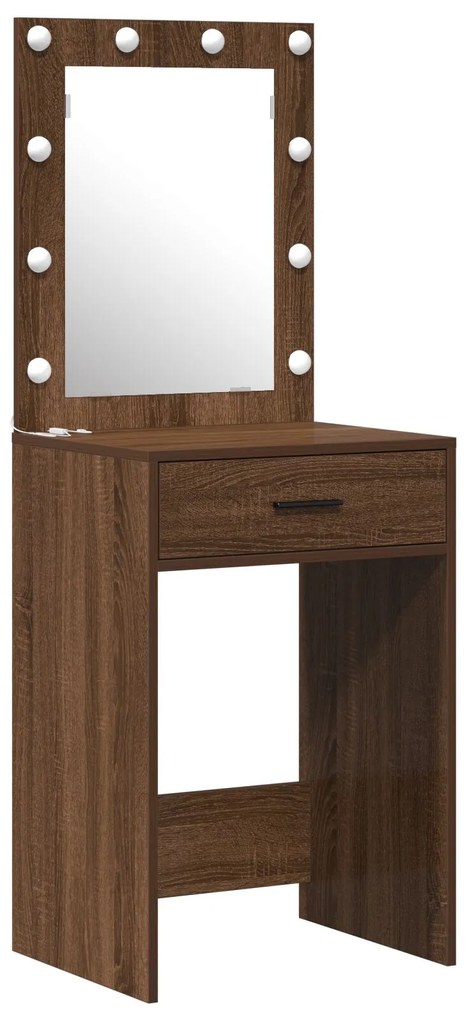 Set da 2 pezzi per vanity con led in legno nero ingegnerizzato