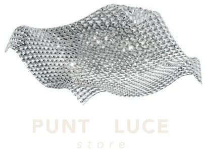 Plafoniera rumba trasparente 9 luci attacco g9 72x72x16cm in metall...