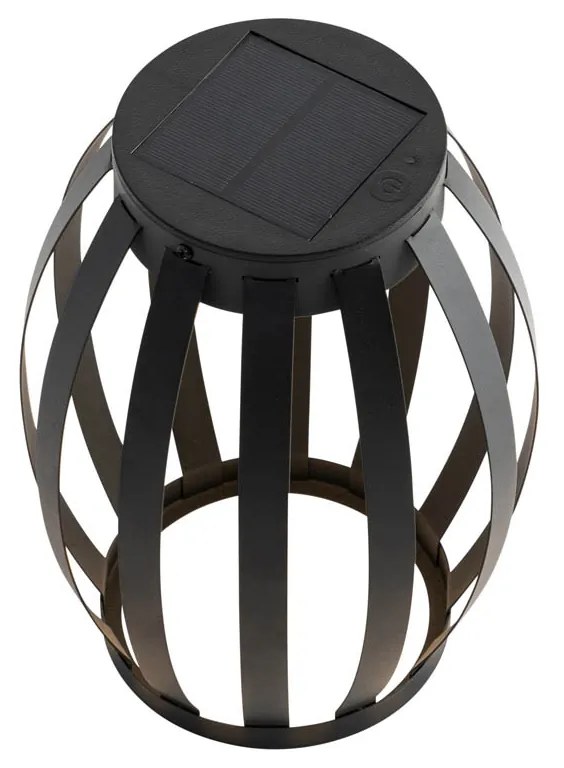 Lampada da tavolo da esterno nera con dimmer a 3 livelli, solare e ricaricabile - Sheldon