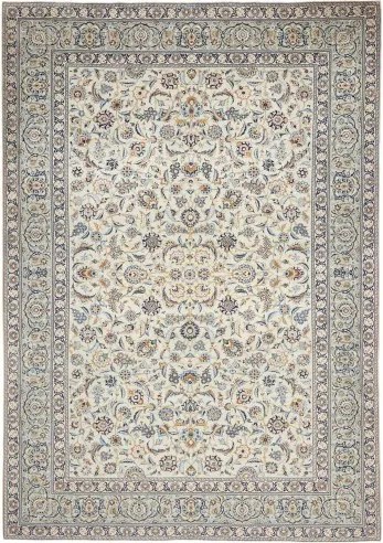 Kashan Fine Floreale Avorio Blu 273x388 Cm