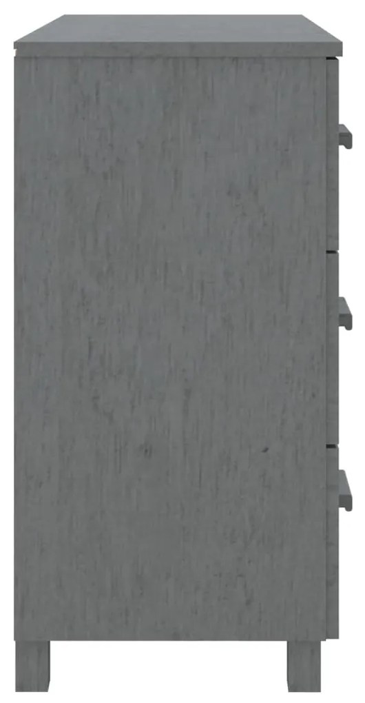 Credenza hamar grigio scuro 90x40x80 cm legno massello di pino